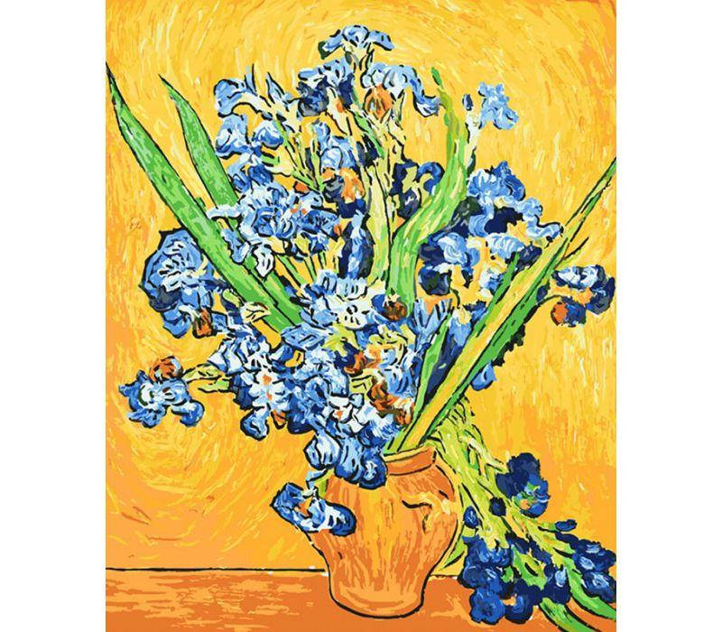 

Картина по номерам "Ирисы в вазе. Ван Гог", в термопакете 40*50см, ТМ Идейка, Украина