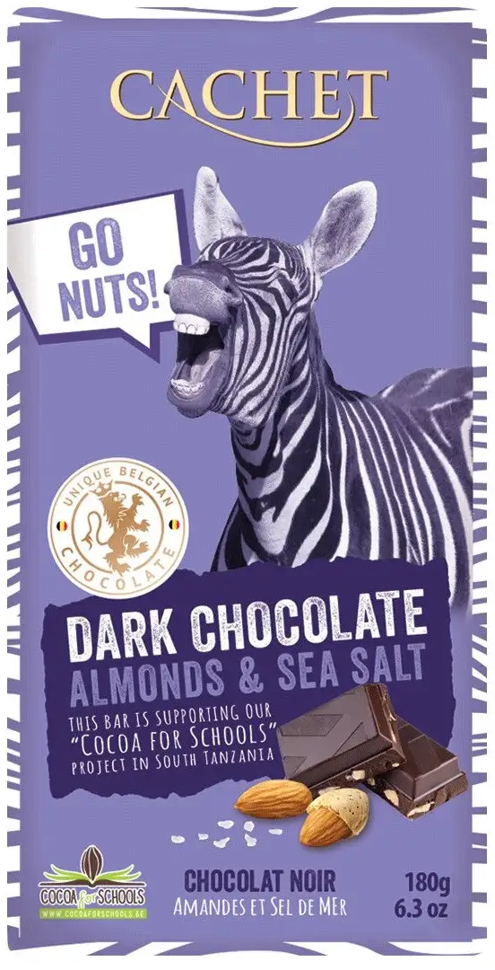 

Черный молочный Cachet Almonds & Sea Salt 180 г