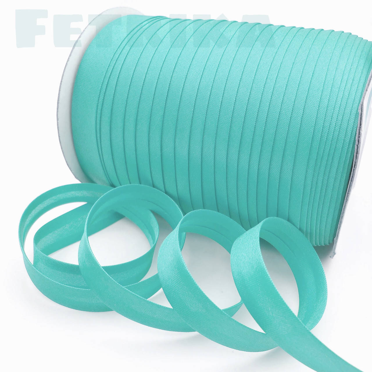 

Косая-бейка атласная нежно-бирюзовая, 15 мм, Бирюзовый