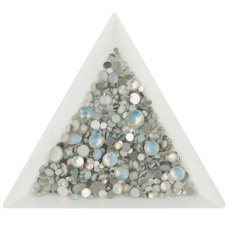 

Стразы микс размеров 100 шт, White Opal, Белый