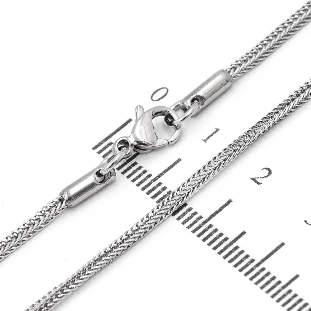 

Цепочка родий «Ёлочка» объемная, четырехсторонняя 0,2/50 см