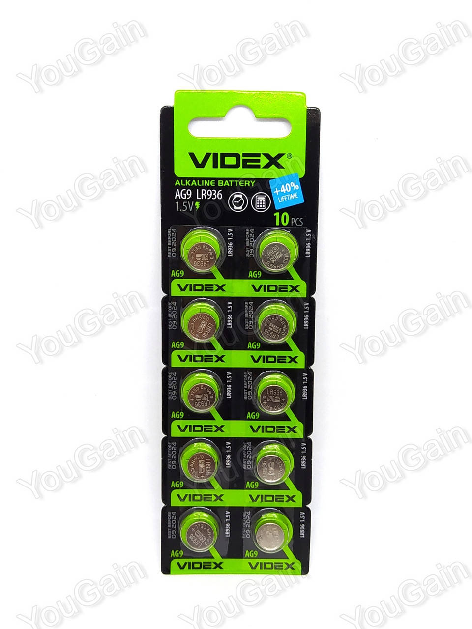 

Батарея AG9 Alkaline VIDEX (394, SR936W, SR936SW, LR936, LR45, 194, GP 94A). 1 штука