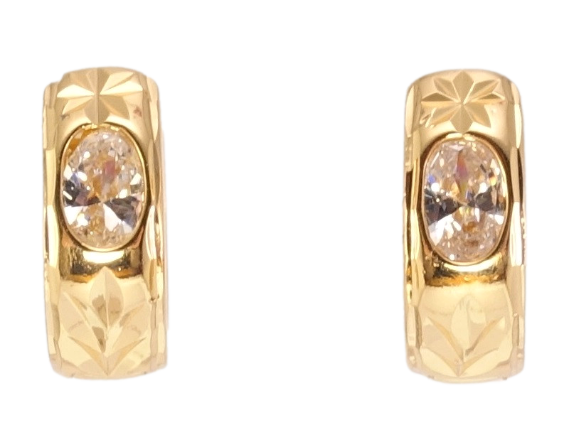 

Серьги Xuping Позолота 18K колечки "Вставки циркония с узором насечками"