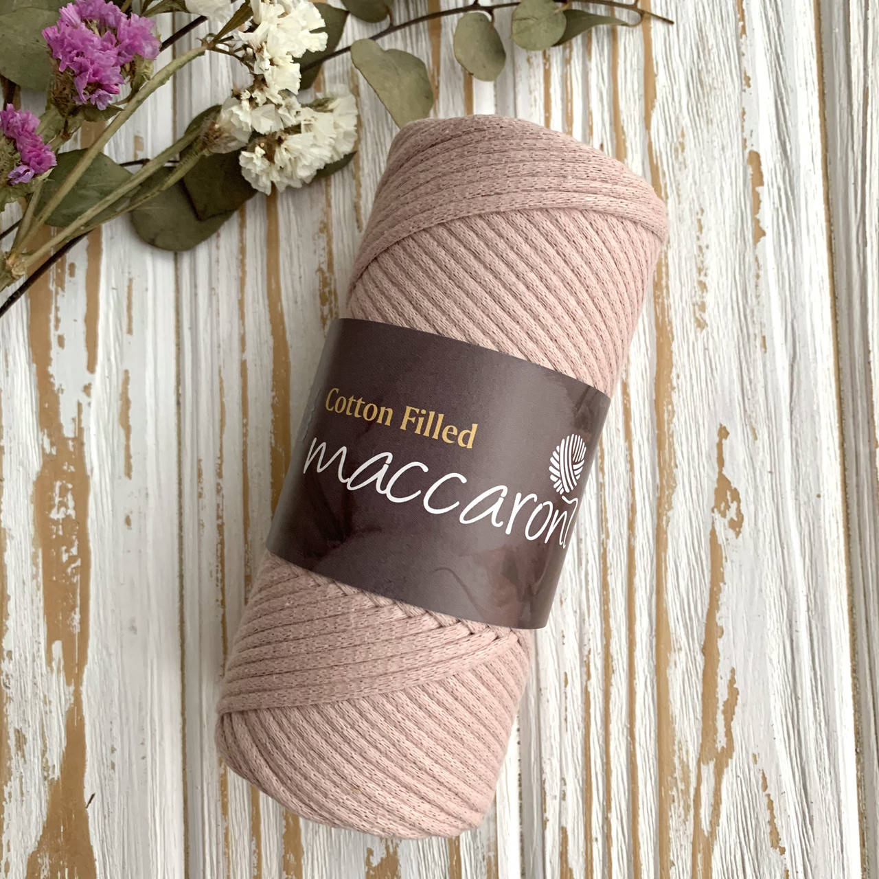 

Трикотажный хлопковый шнур Cotton Filled 3 мм, цвет Тёмная пудра