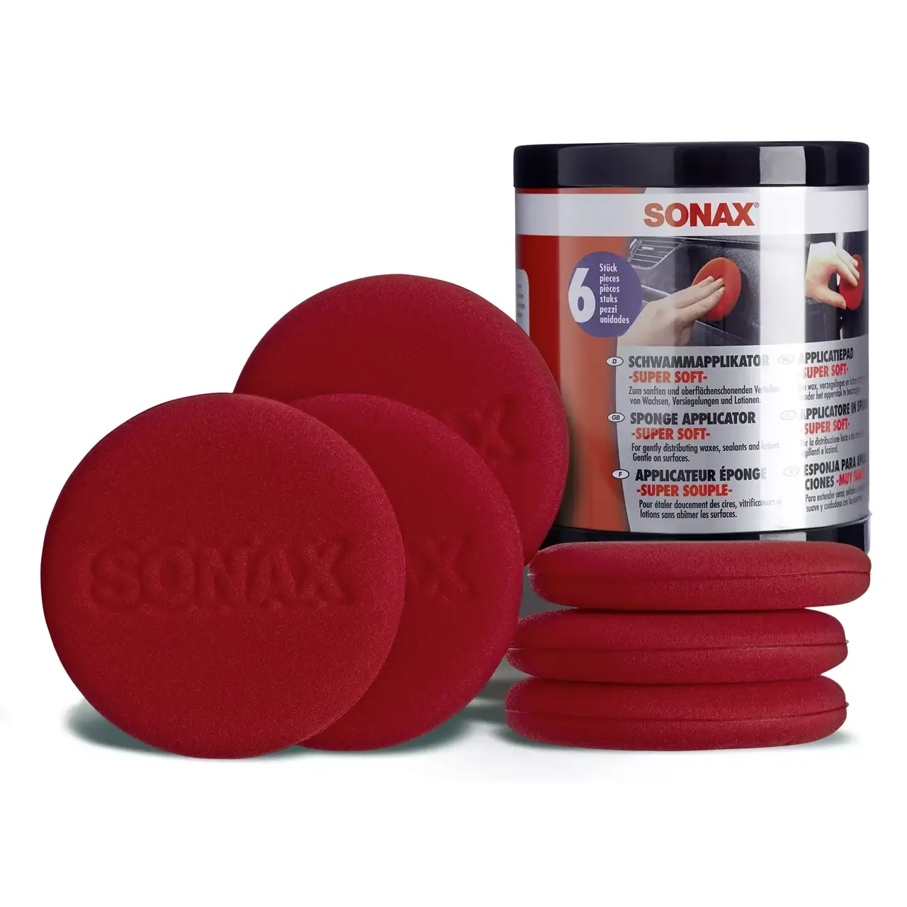 

Супермягкая губка-аппликатор 6 шт SONAX Schwammapplikator Super Soft (417641)