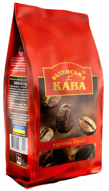 

Віденська кава Espresso Classic Кофе молотое 500 г 100% арабика 4820000372190