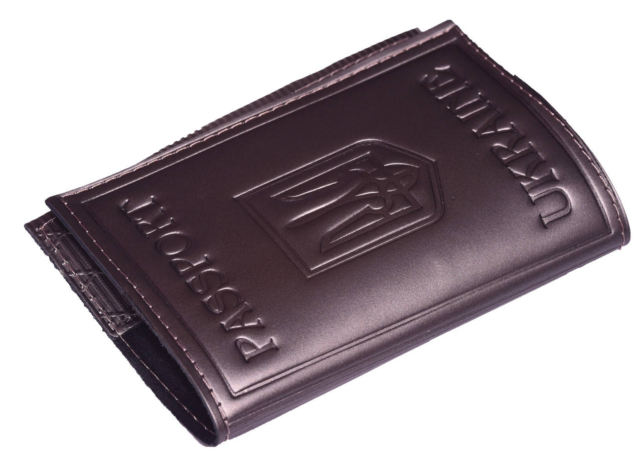 

Шкіряна обкладинка на паспорт перламутрова сірий колір, Серый