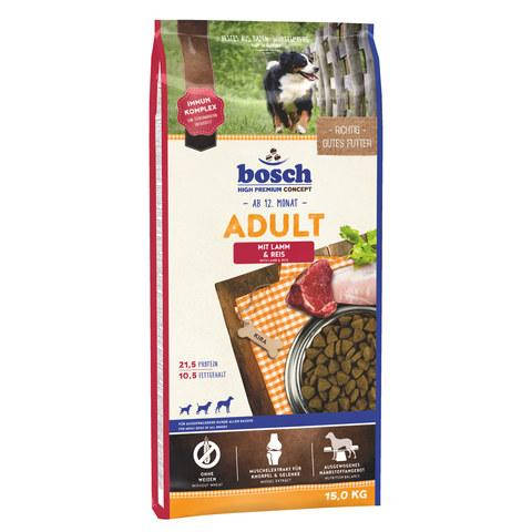 

Корм для собак Bosch Эдалт(ягненок+рис)15кг.