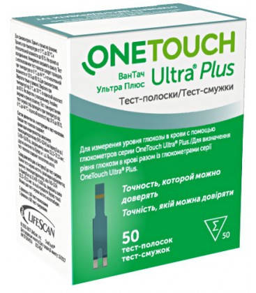 

Тест полоски OneTouch Ultra Plus (Ван Тач Ультра Plus) 50 шт