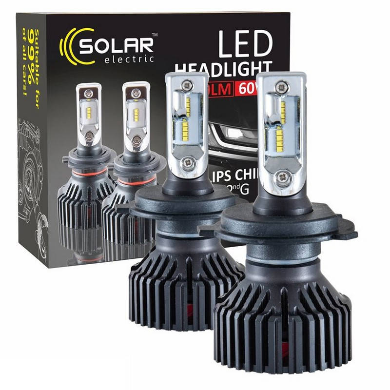 

Светодиодные лампы H4 6000K 8000Lm SOLAR Led 12/24V 60W (8304)