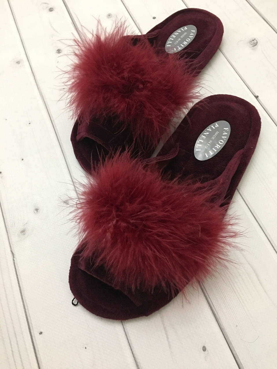 

Женские велюровые домашние тапочки с лебяжьим пухом, Бордовый