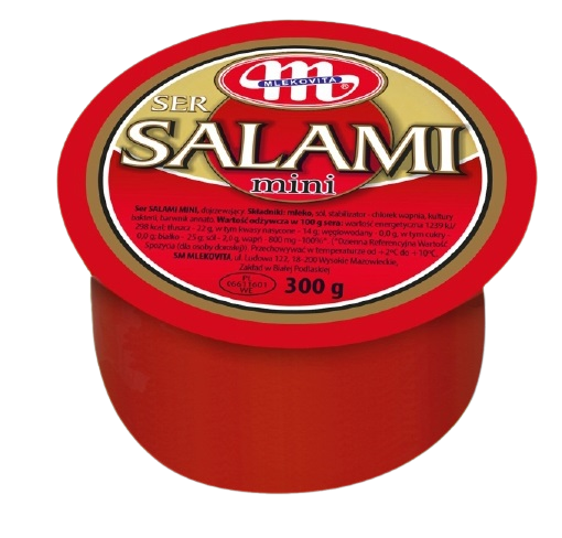 

Сыр твердий салями Salami mini 300г TM Mlekovita Млековита Польша