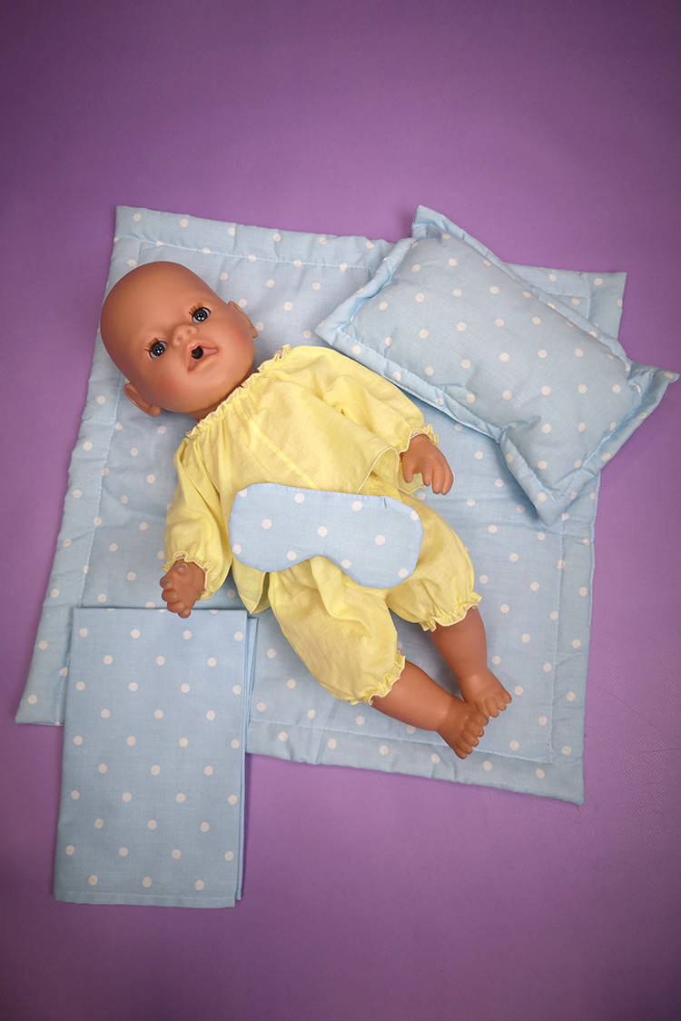 

Постельный комплект для Беби Бона голубой в горошек