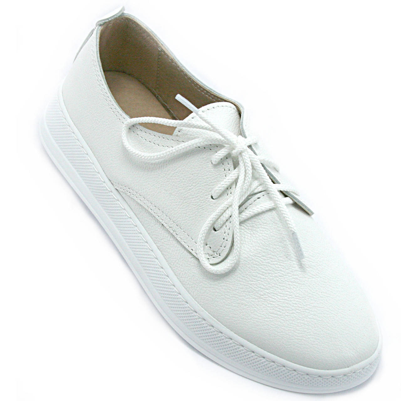 

Мокасины белые женские из натуральной КОЖИ на шнуровке 38, Белый