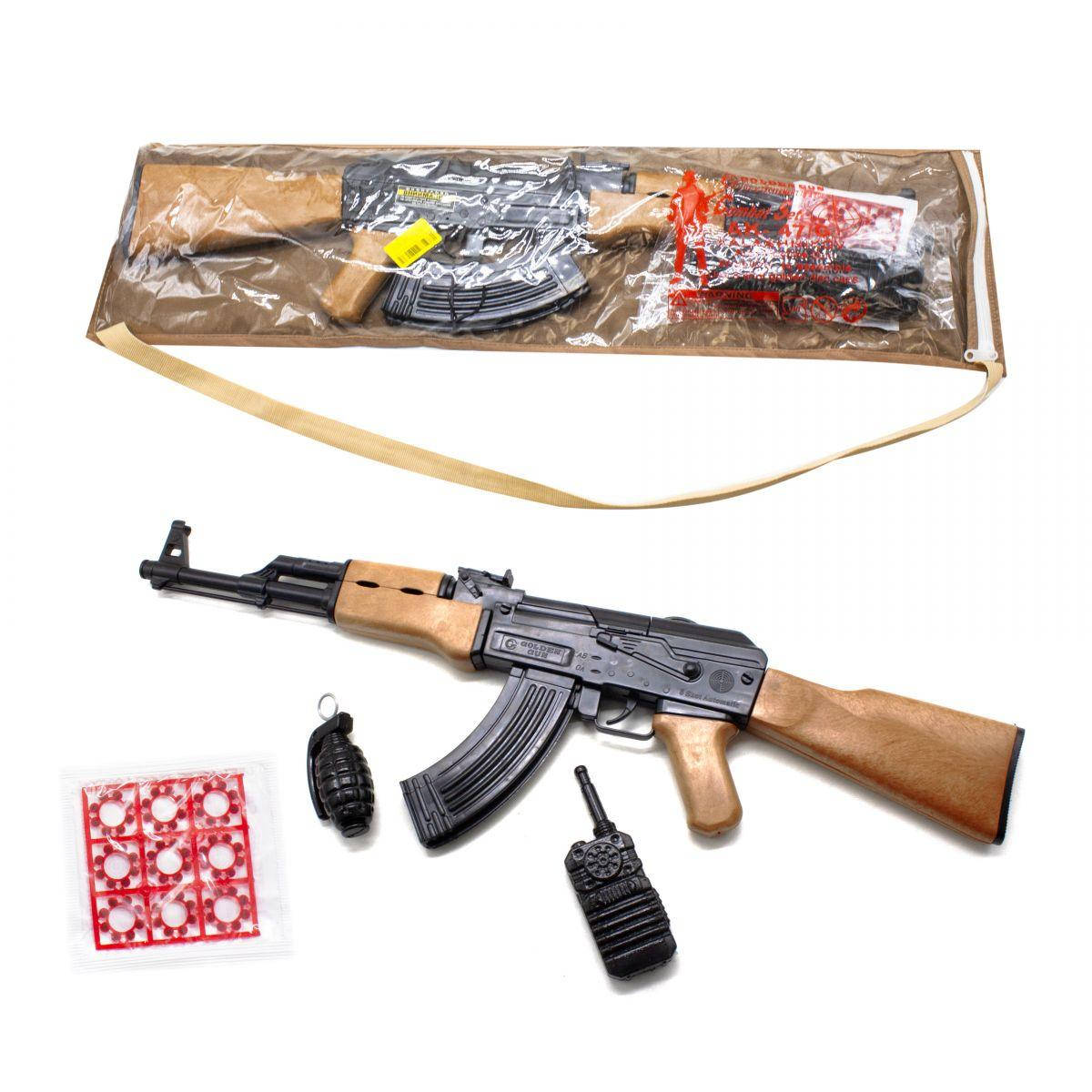 

Автомат "АК-47" с пистонами и аксессуарами Golden Gun (251), Коричневый
