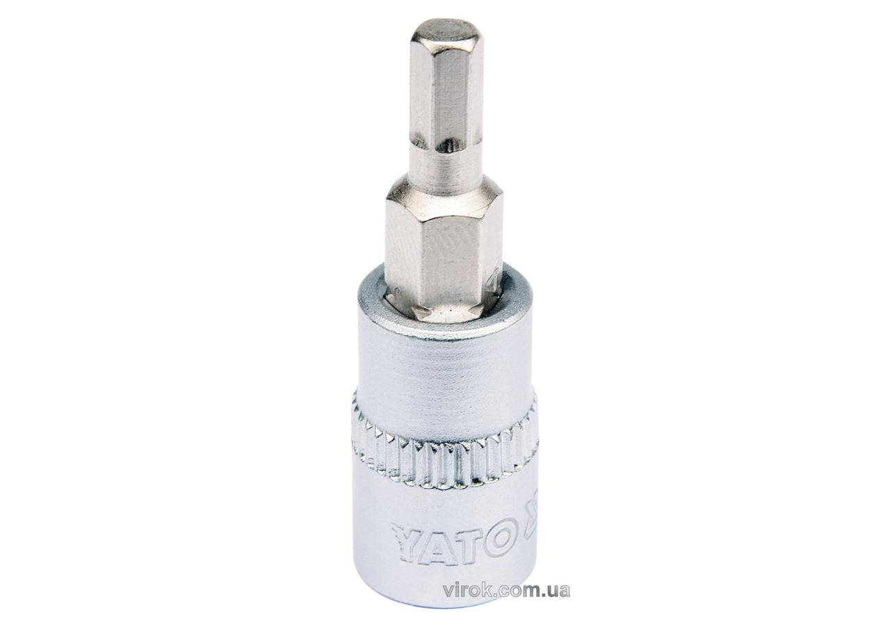 

Головка торцевая с отверточной насадкой HEX YATO 1/4" H4 х 37 мм