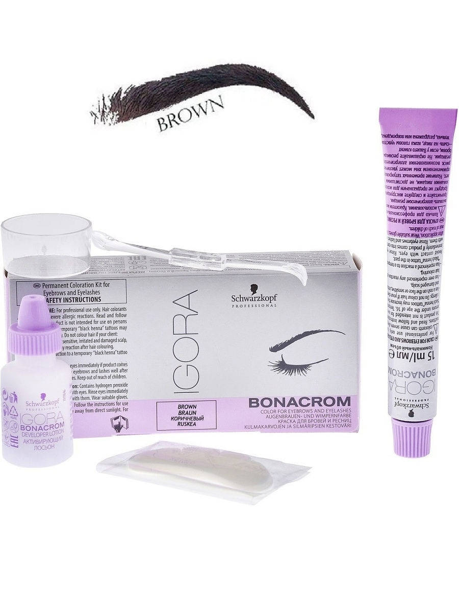 

Фарба для брів Schwarzkopf Igora Bonacrom Brown, ігора коричневий, краска для бровей игора коричневый