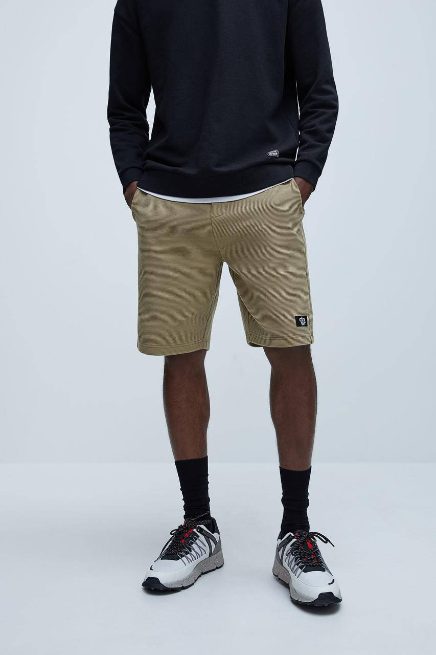 

Шорты джогеры из ткани Zara Regular Fit, Хаки