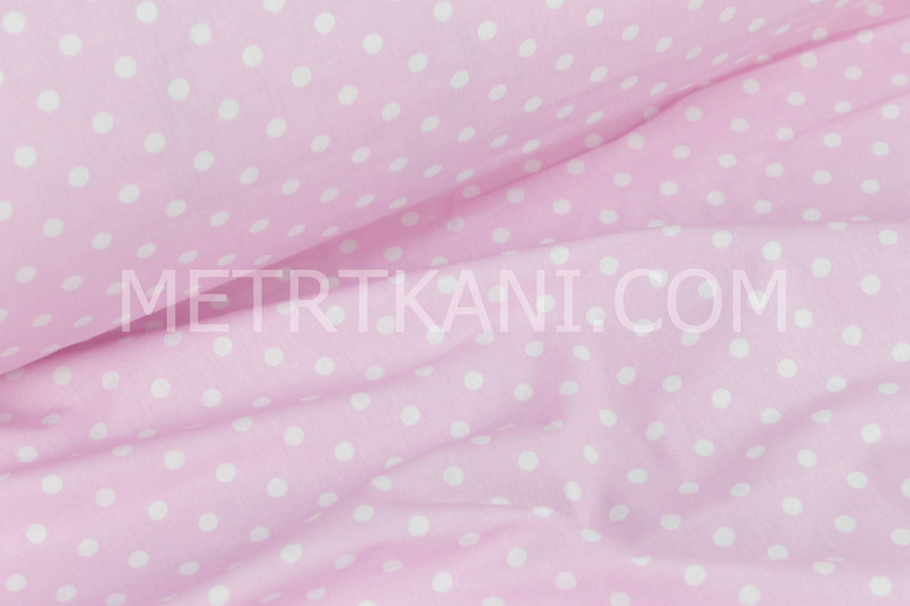 

Хлопковая ткань "Горох 7мм " на розовом № 1076, Розовый