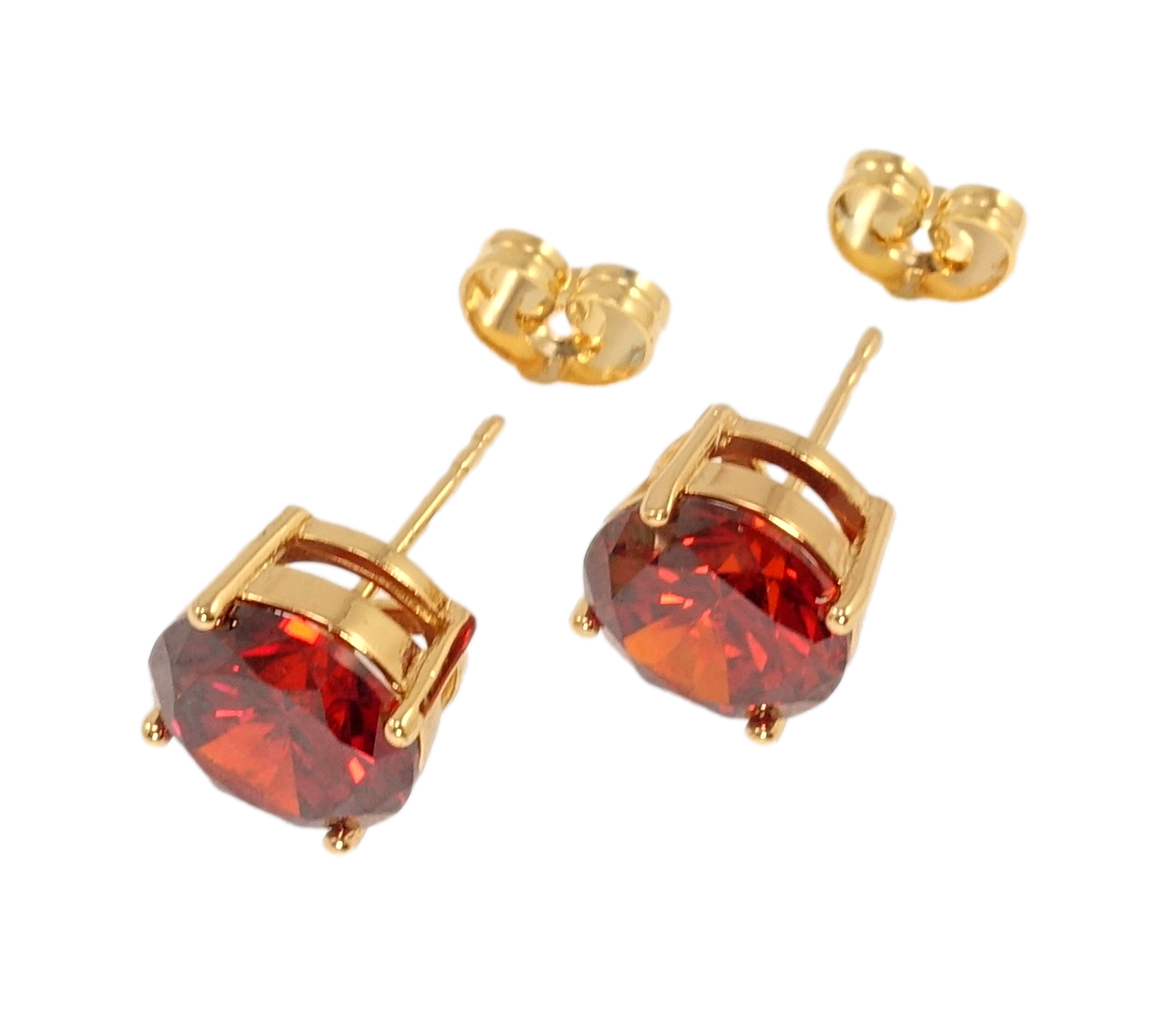 

Серьги XP Позолота 18К гвоздики (пусеты) "Красный кристалл в 4-х крапановой оправе" ø 10мм