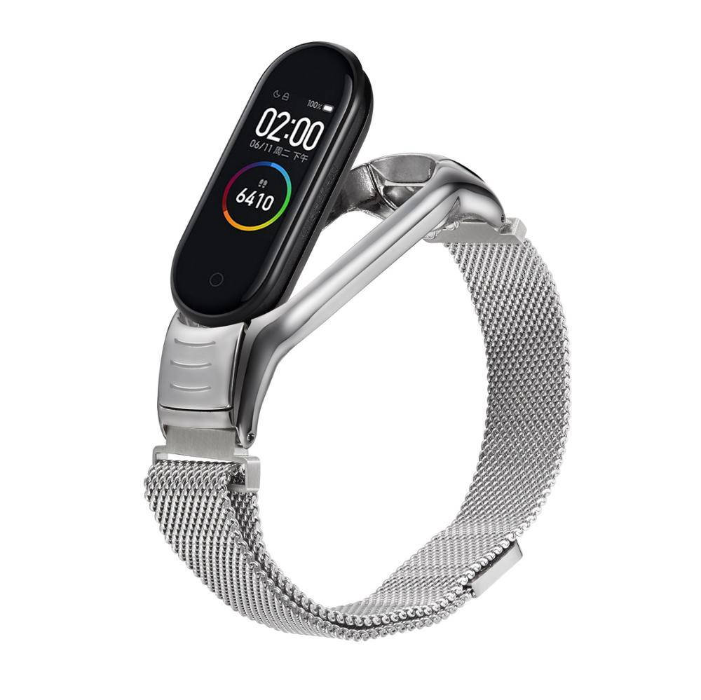 

Ремешок BeWatch миланская петля стальной для Xiaomi MiBand 3 | Mi Band 4 Серебро (1041202)