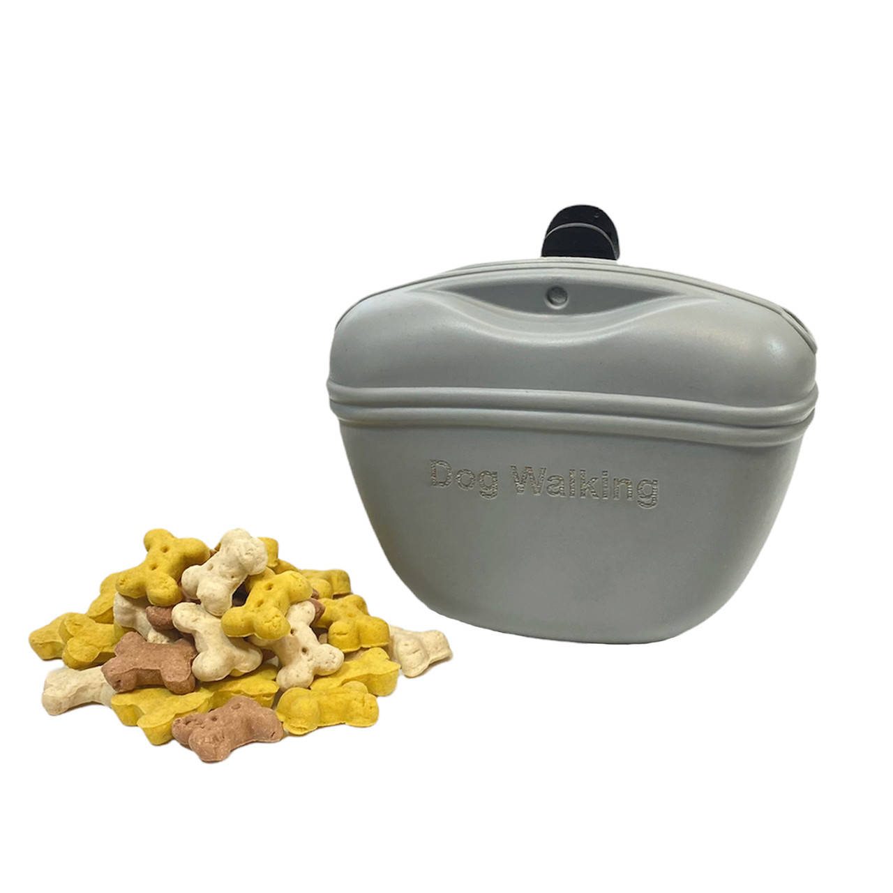 

Сумочка для лакомств силиконовая для собак Dog Walking серая, Серый