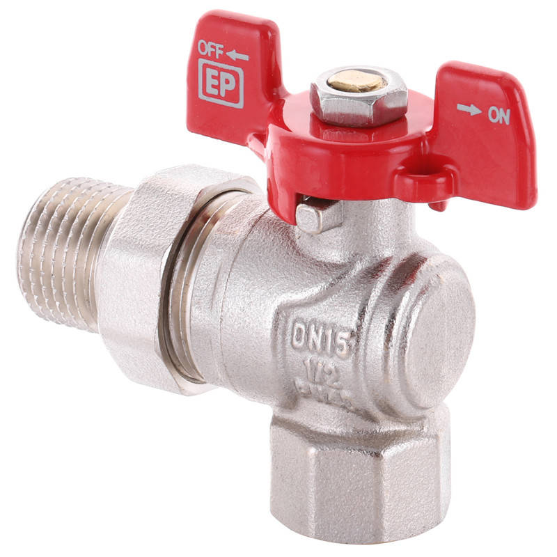 

Кран с американкой угловой 1/2" Europroduct, Красный