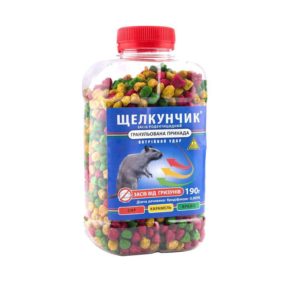

Отрава от крыс и мышей Щелкунчик гранулы микс 190 г