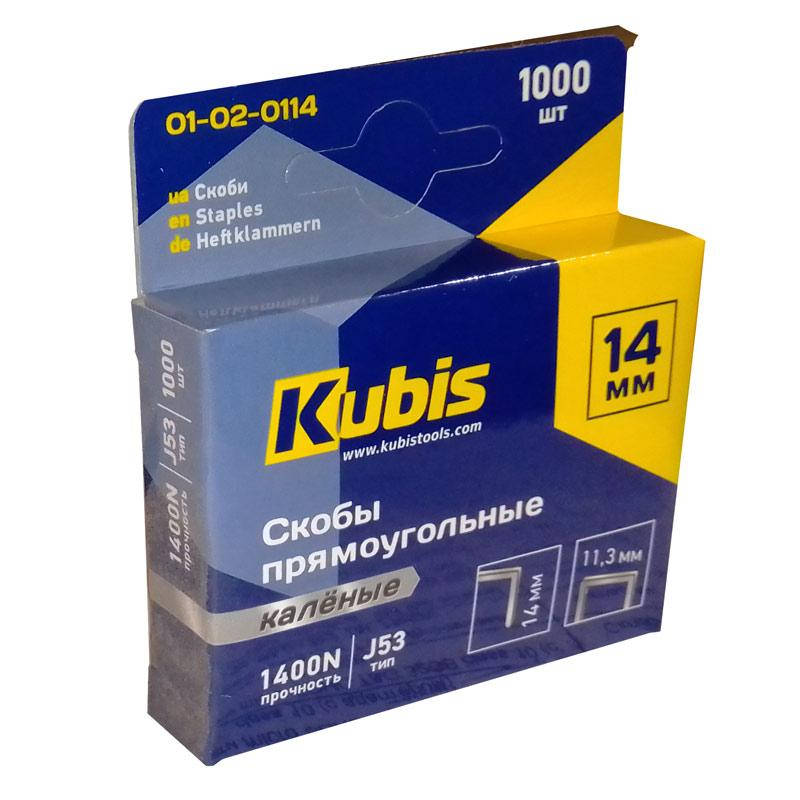 

Скобы каленые 14 мм, оцинкованные, 1000 шт,Kubis