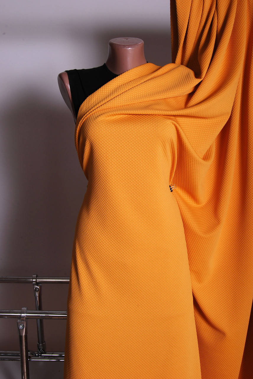 

Ткань трикотаж кукуруза - желтый, горчичный, крупные соты квадраты