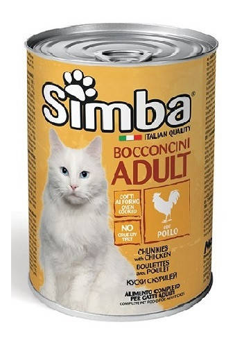 

Влажный корм SIMBA (Симба) CAT WET консерва для кошек, кусочки с курицей, 415g
