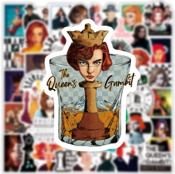 

Набор виниловых наклеек стикеров Шахматы Королева Стикербомбинг на авто телефон ноутбук стену 50 шт, Разные цвета