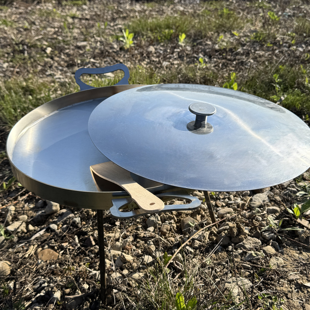 Сковорідка з нержавіючої сталі 50см з нержавіючою кришкою