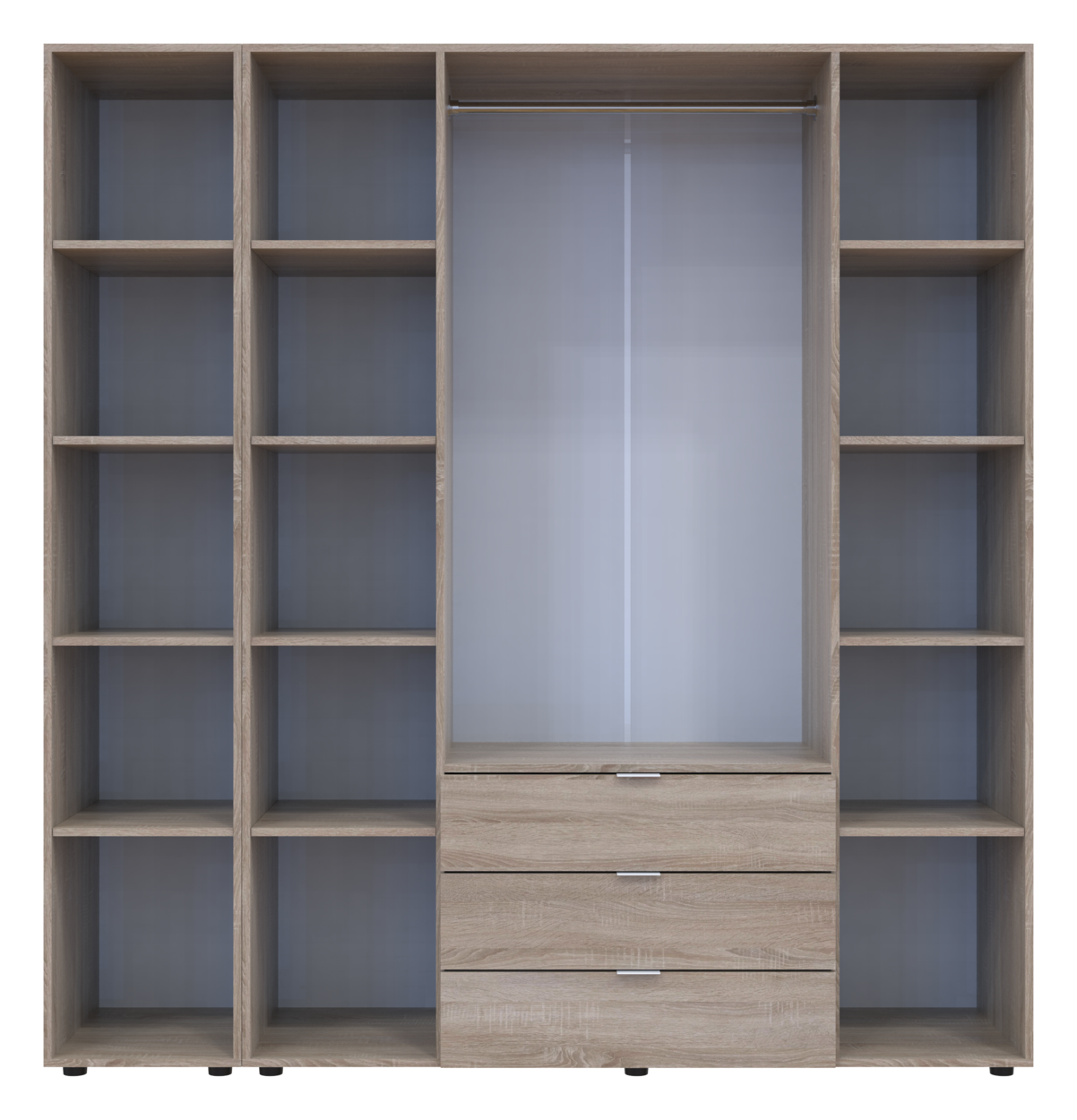 Шафа для одягу Doros Гелар Дуб сонома 4ДСП/Дзеркало 194х49.5х203.4 (42002162) 2