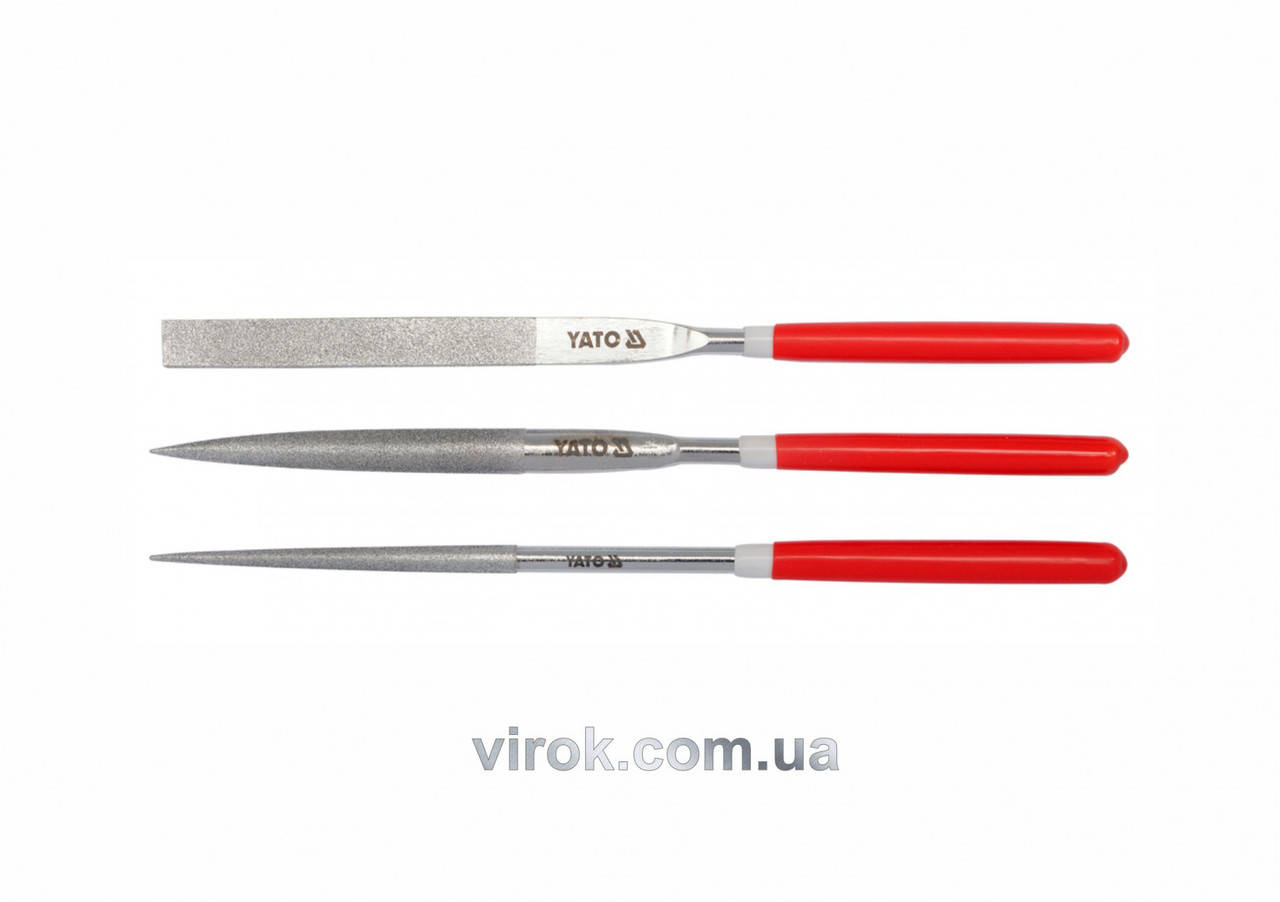 

Набор надфилей алмазных YATO 180/70 х 5 мм 3 шт YT-6155
