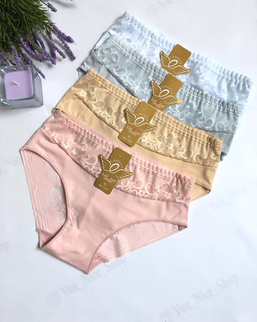 

Трусы ажурные женские, котон маломерки 3XL, Розовый