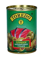 

Оливки зеленые фаршированные тунцом Toredo 280 гр