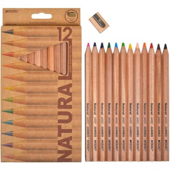 

Карандаши Marco 12 цв. шестигранные Natural-Cedarlite кедр Jumbo 6400-12