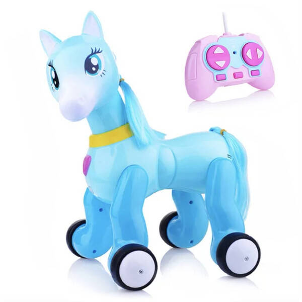 

Пони игрушка на радиоуправлении интерактивная для девочки Лошадка-робот с проектором Голубой (58179)