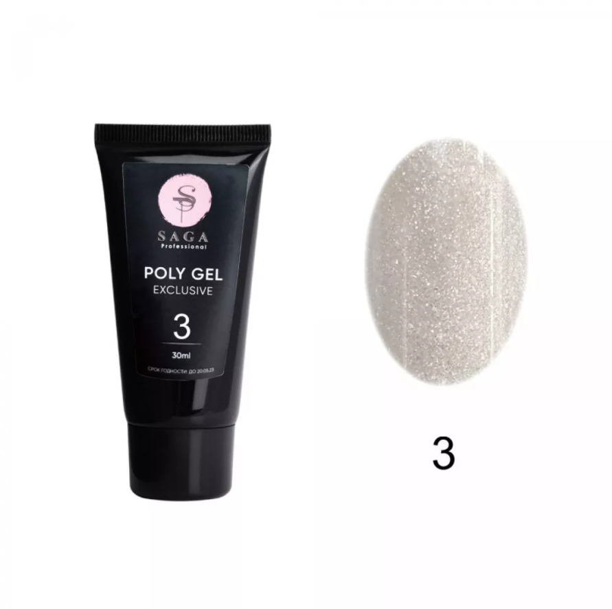 

Полигель с шиммером Saga Professional EXCLUSIVE Poly Gel №3 30 мл
