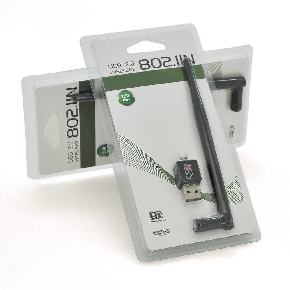 

Бездротовий мережевий адаптер з антеною 5DBI Wi-Fi-USB Merlion LV-UW02-5DB, 802.11bgn, 150MB, 2.4 GHz, WIN7 /