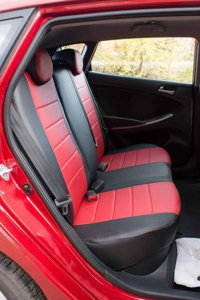 

Чехлы на сиденья Пежо 307 (Peugeot 307) (универсальные, кожзам, с отдельным подголовником) черно-красный