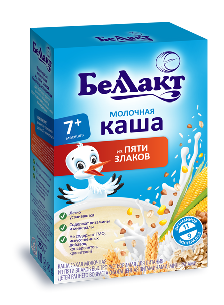 

Каша сухая молочная из пяти злаков быстрорастворимая для детского питания