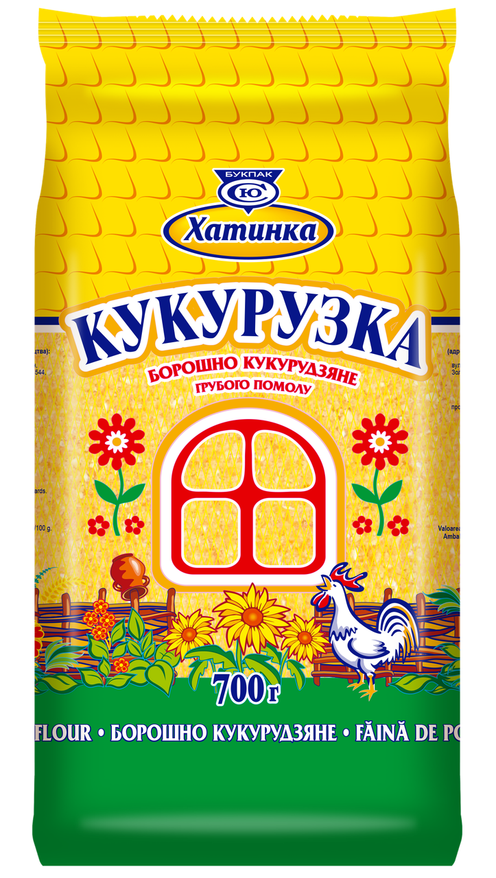 

Мука кукурузная грубого помола, ТМ Хатинка, 0,7кг