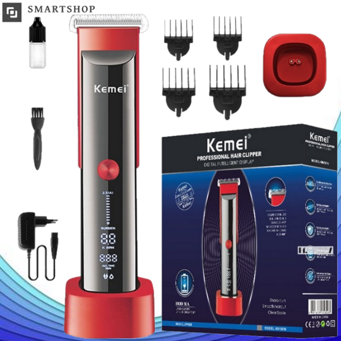 

Профессиональная машинка для стрижки волос Kemei KM-5016, Аккумуляторная беспроводная машинка, триммер, бритва