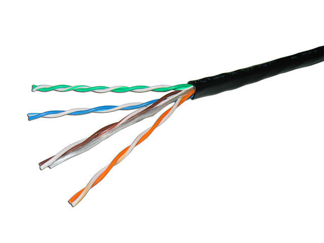 

Кабель UTP (РЕ) наружный 4пары 4x2x(0,50мм CCA) KLM, чёрный, 305м/бухта