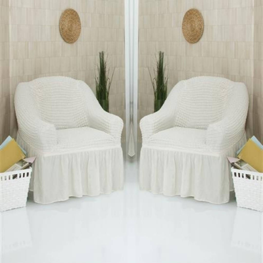 

Чехол На Кресло С Оборкой Натяжной Жатка-Креш Универсальный Турция Concordia Цвет Молочный