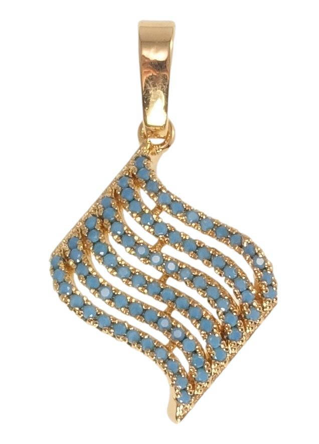 

Кулон Xuping Позолота 18K "Волнистые дорожки голубого циркония"