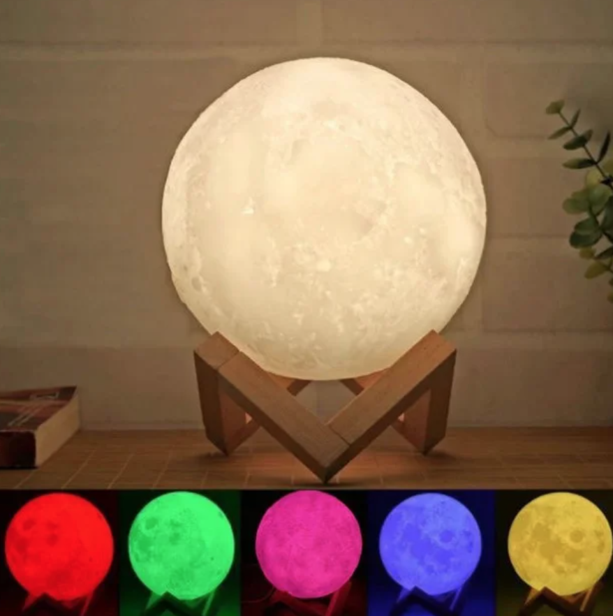 

Настольный ночник 3D лампа Луна 18 см светильник с сенсорным управлением Magic 3D Moon Light 5 цветов, Желтый