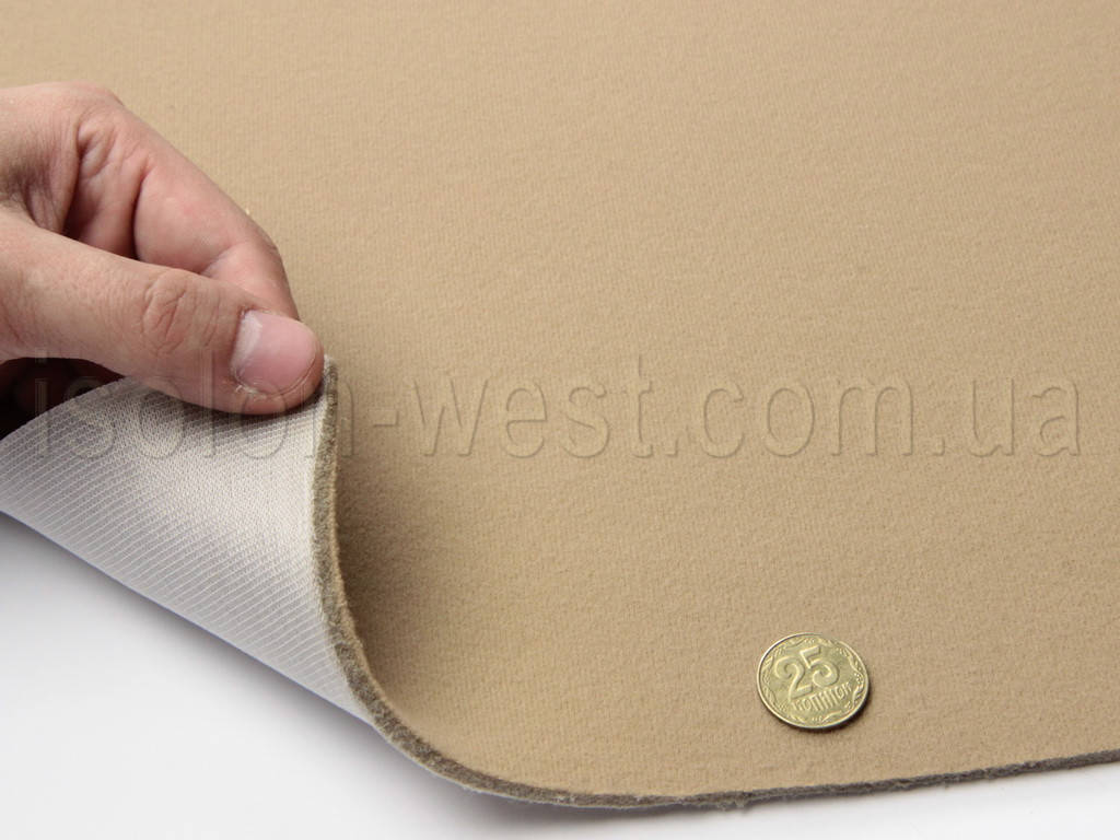 

Автовелюр потолочный TPO-12P-ns оригинальный на поролоне, цвет светло-коричневый, шир. 132см